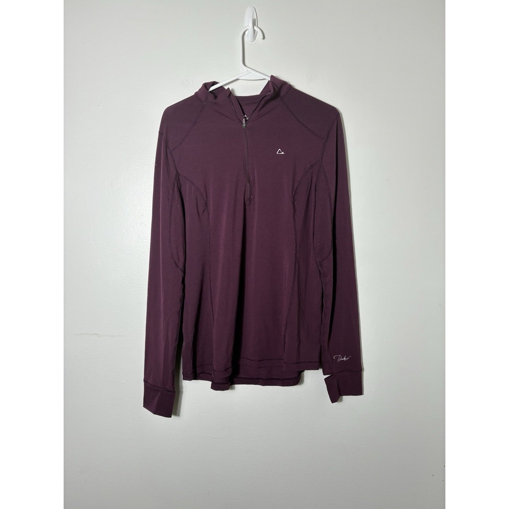 Paradox‎ Merino Wool Blend Baselayer Pullover Top Women's Large Burgundy Outdoor